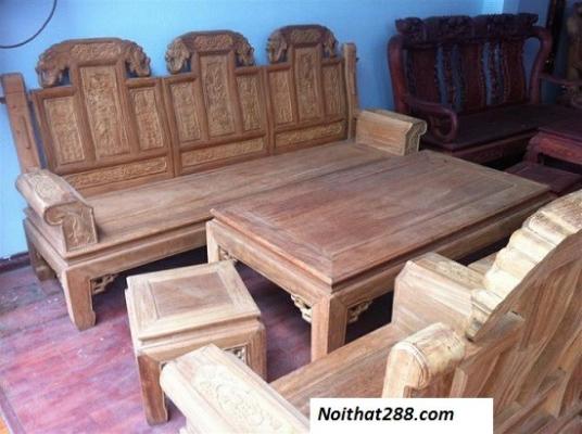 Bộ ghế hộp gỗ Hương hàng đẹp 2m2 BG36